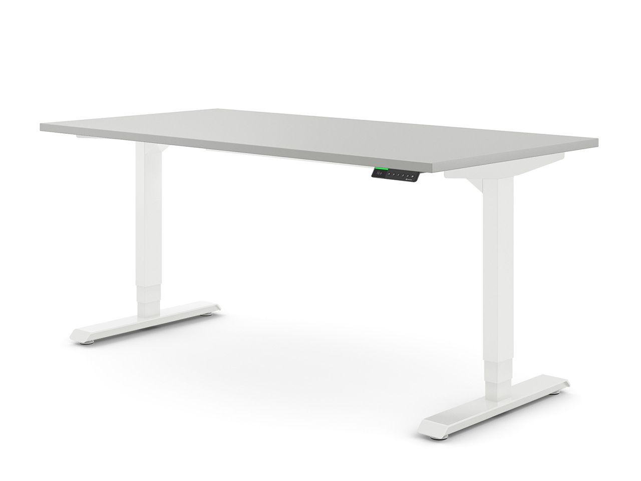 Desktopia Pro X - Elektrisch höhenverstellbarer Schreibtisch / Ergonomischer Tisch mit Memory-Funktion, 7 Jahre Garantie - (Grau, 120x80 cm, Gestell Weiß) von Ergotopia