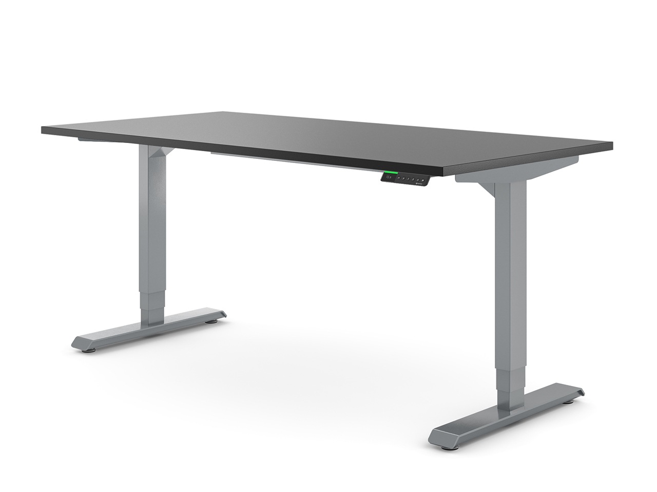 Desktopia Pro X - Elektrisch höhenverstellbarer Schreibtisch / Ergonomischer Tisch mit Memory-Funktion, 7 Jahre Garantie - (Schwarz, 120x80 cm, Gestell Grau) von Ergotopia