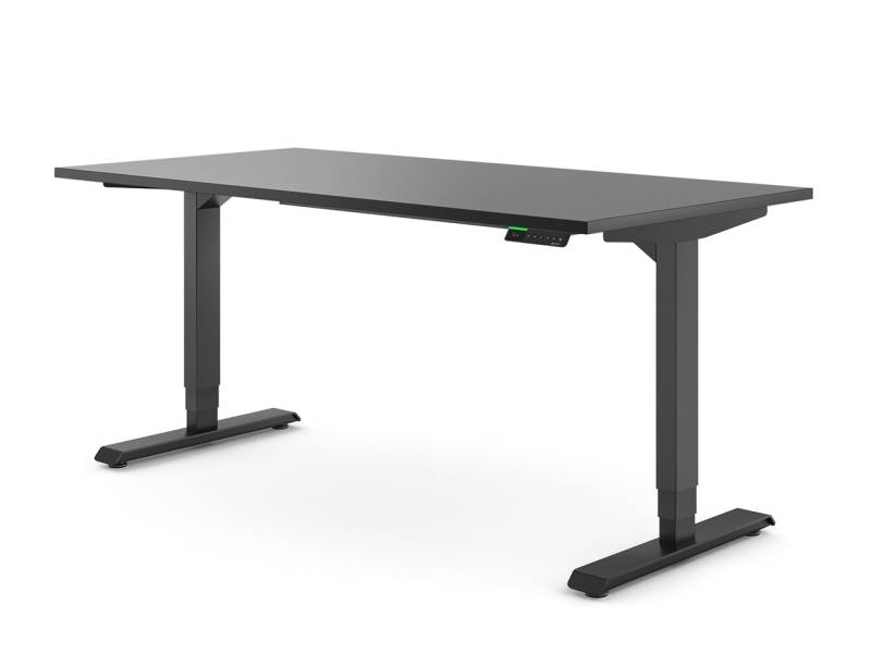 Desktopia Pro X - Elektrisch höhenverstellbarer Schreibtisch / Ergonomischer Tisch mit Memory-Funktion, 7 Jahre Garantie - (Schwarz, 120x80 cm, Gestell Schwarz) von Ergotopia