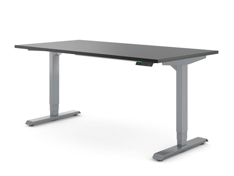 Desktopia Pro X - Elektrisch höhenverstellbarer Schreibtisch / Ergonomischer Tisch mit Memory-Funktion, 7 Jahre Garantie - (Schwarz, 160x80 cm, Gestell Grau) von Ergotopia