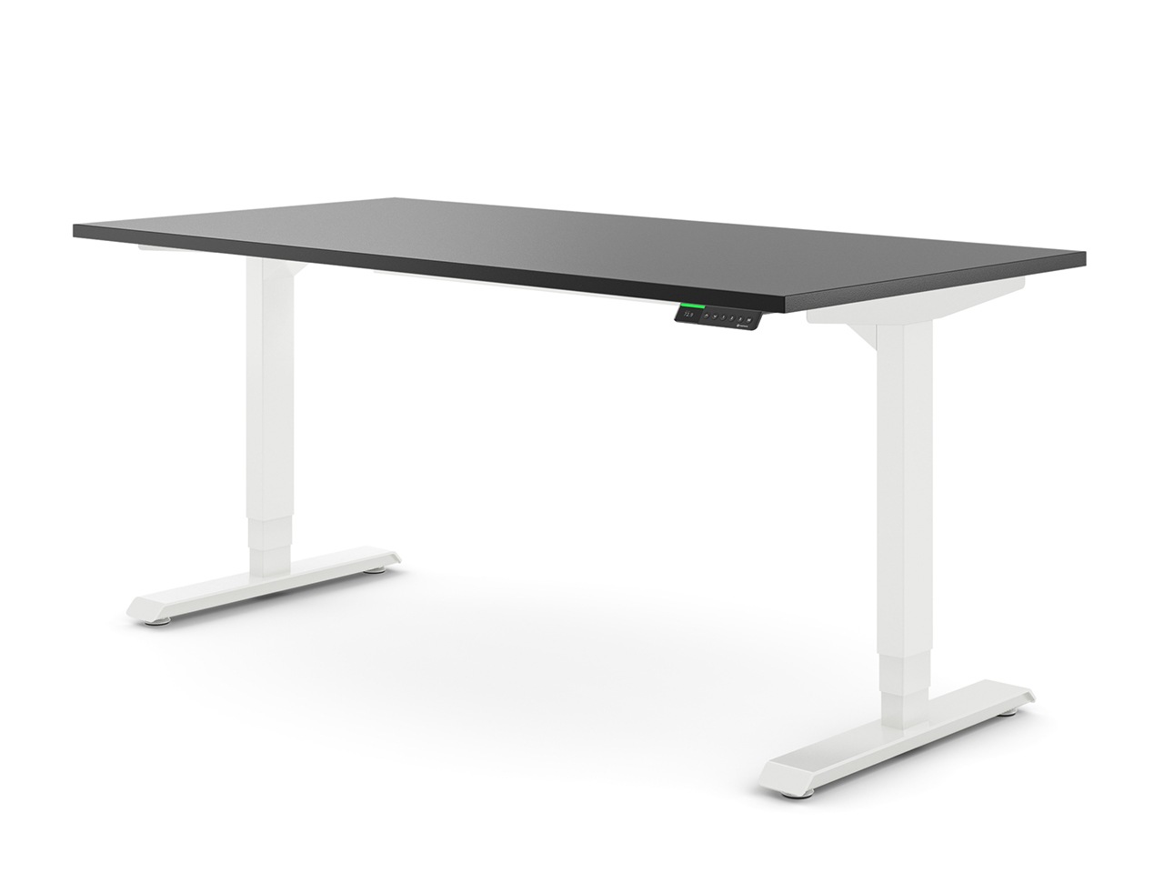 Desktopia Pro X - Elektrisch höhenverstellbarer Schreibtisch / Ergonomischer Tisch mit Memory-Funktion, 7 Jahre Garantie - (Schwarz, 160x80 cm, Gestell Weiß) von Ergotopia