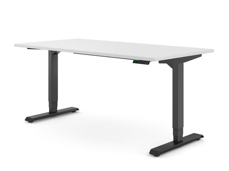 Desktopia Pro X - Elektrisch höhenverstellbarer Schreibtisch / Ergonomischer Tisch mit Memory-Funktion, 7 Jahre Garantie - (Weiß, 120x80 cm, Gestell Schwarz) von Ergotopia