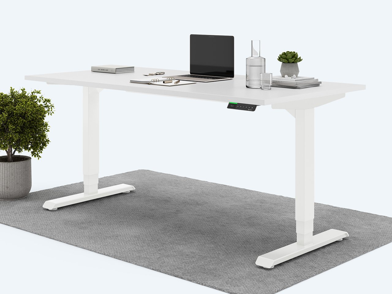 Desktopia Pro X - Elektrisch höhenverstellbarer Schreibtisch / Ergonomischer Tisch mit Memory-Funktion, 7 Jahre Garantie - (Weiß, 120x80 cm, Gestell Weiß) von Ergotopia