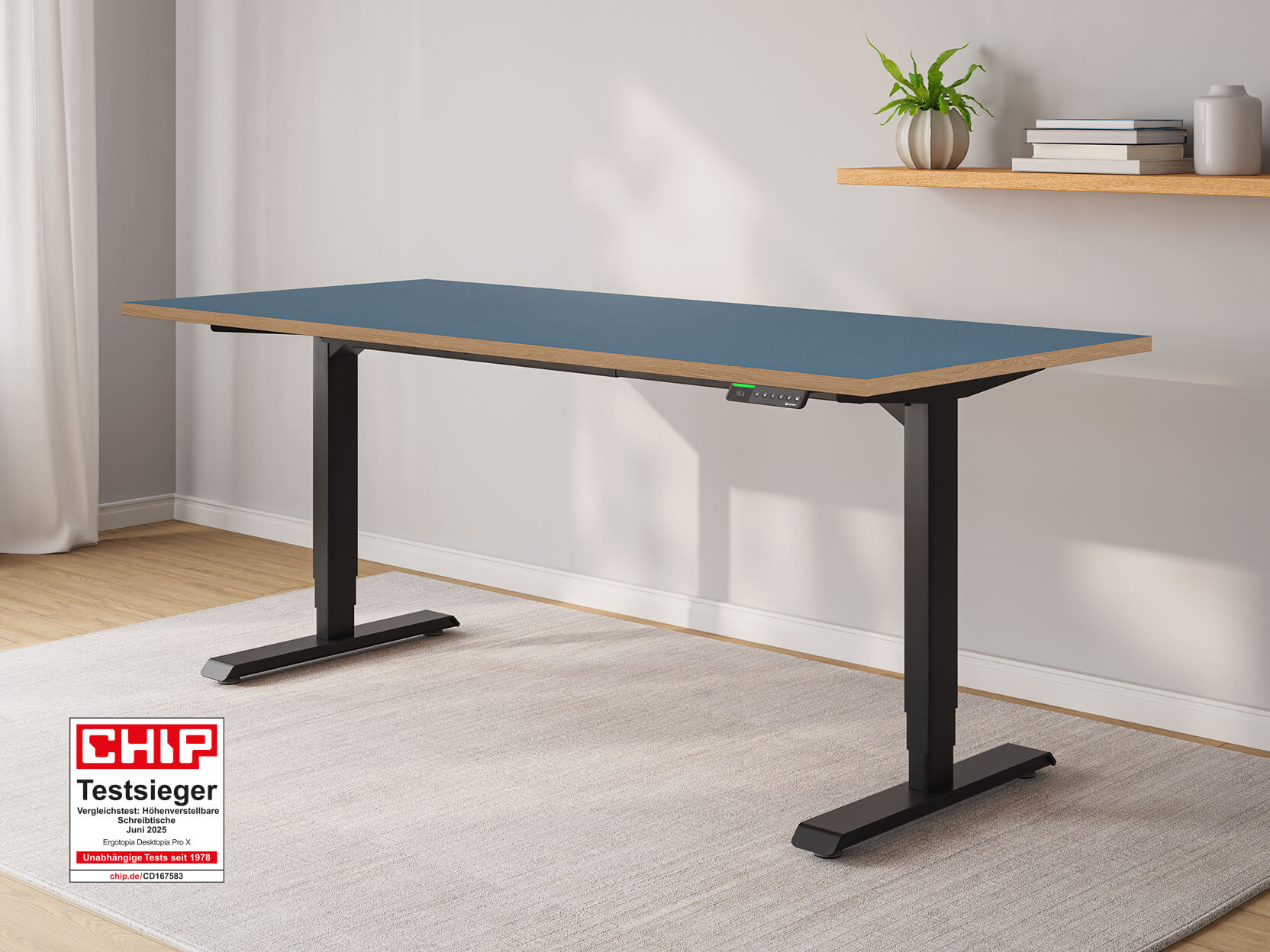 Desktopia Pro X - Elektrisch höhenverstellbarer Schreibtisch mit Memory-Display Desktopia Pro X - Elektrisch höhenverstellbarer Schreibtisch mit Memory-Display von Ergotopia