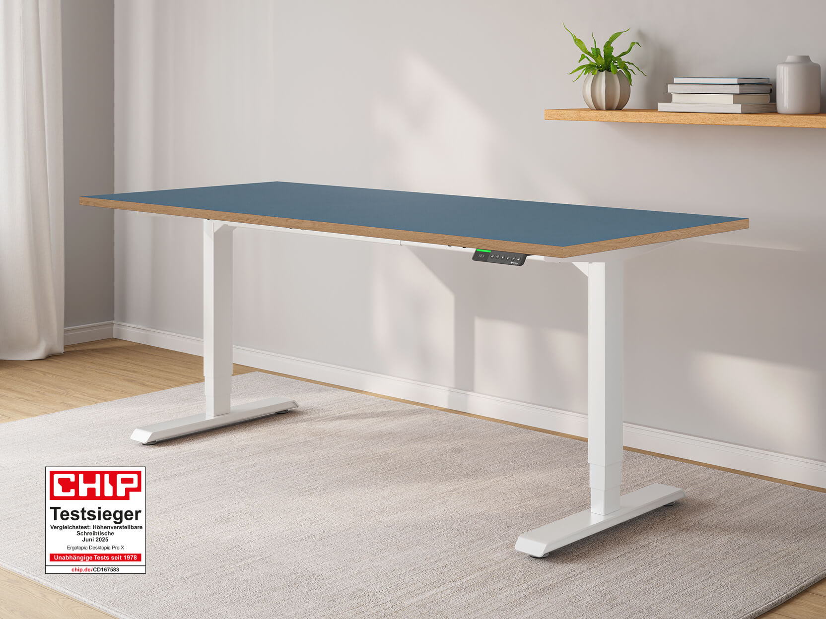 Desktopia Pro X - Elektrisch höhenverstellbarer Schreibtisch mit Memory-Display Desktopia Pro X - Elektrisch höhenverstellbarer Schreibtisch mit Memory-Display von Ergotopia