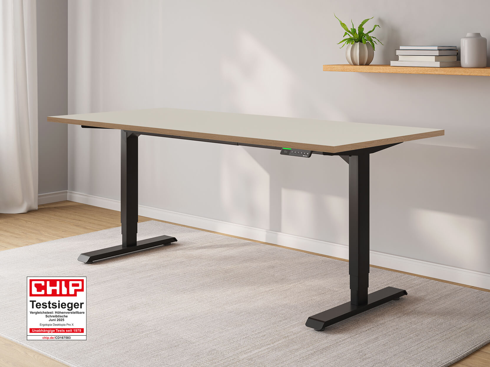 Desktopia Pro X - Elektrisch höhenverstellbarer Schreibtisch mit Memory-Display Desktopia Pro X - Elektrisch höhenverstellbarer Schreibtisch mit Memory-Display von Ergotopia