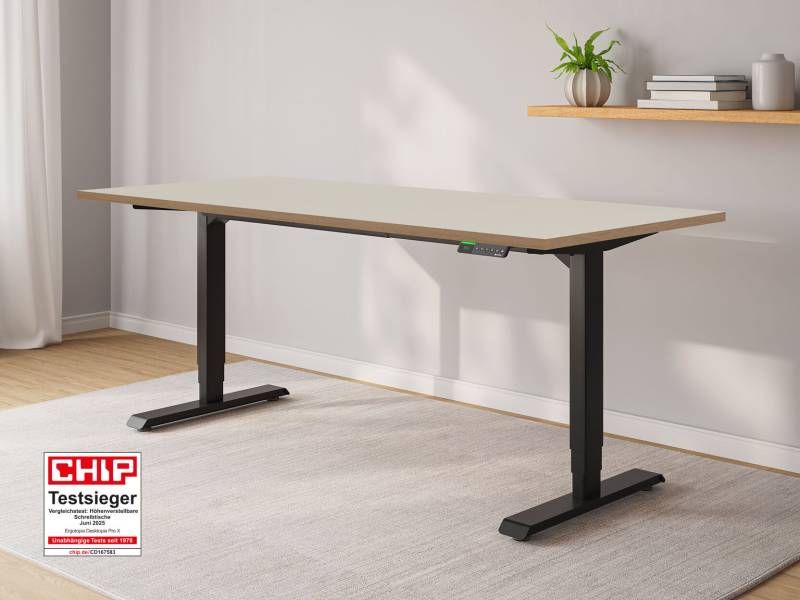 Desktopia Pro X - Elektrisch höhenverstellbarer Schreibtisch mit Memory-Display von Ergotopia