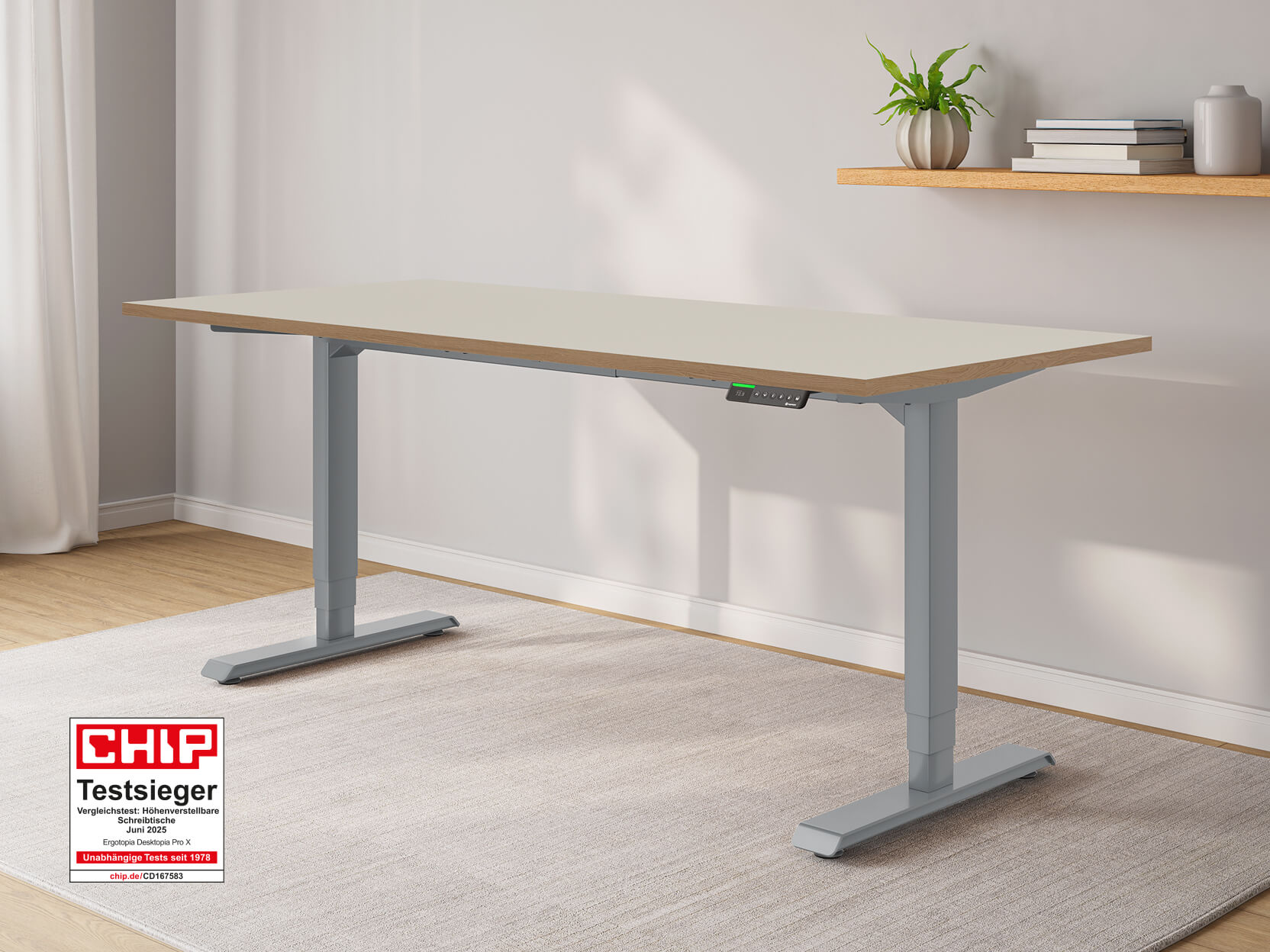 Desktopia Pro X - Elektrisch höhenverstellbarer Schreibtisch mit Memory-Display Desktopia Pro X - Elektrisch höhenverstellbarer Schreibtisch mit Memory-Display von Ergotopia