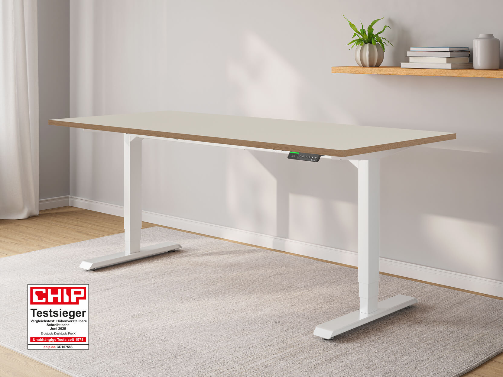 Desktopia Pro X - Elektrisch höhenverstellbarer Schreibtisch mit Memory-Display Desktopia Pro X - Elektrisch höhenverstellbarer Schreibtisch mit Memory-Display von Ergotopia