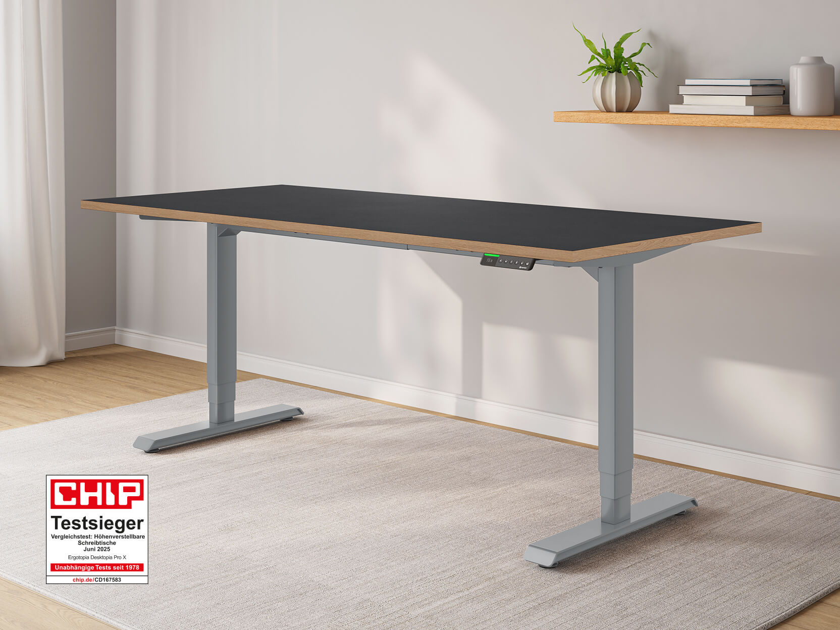 Desktopia Pro X - Elektrisch höhenverstellbarer Schreibtisch mit Memory-Display Desktopia Pro X - Elektrisch höhenverstellbarer Schreibtisch mit Memory-Display von Ergotopia