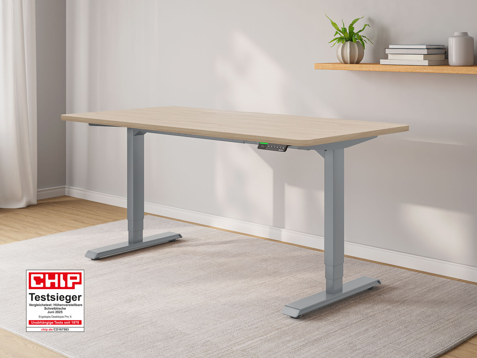 Desktopia Pro X - Elektrisch höhenverstellbarer Schreibtisch mit Memory-Display Desktopia Pro X - Elektrisch höhenverstellbarer Schreibtisch mit Memory-Display von Ergotopia