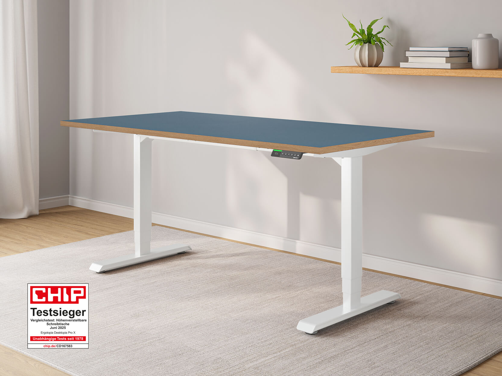 Desktopia Pro X - Elektrisch höhenverstellbarer Schreibtisch mit Memory-Display Desktopia Pro X - Elektrisch höhenverstellbarer Schreibtisch mit Memory-Display von Ergotopia