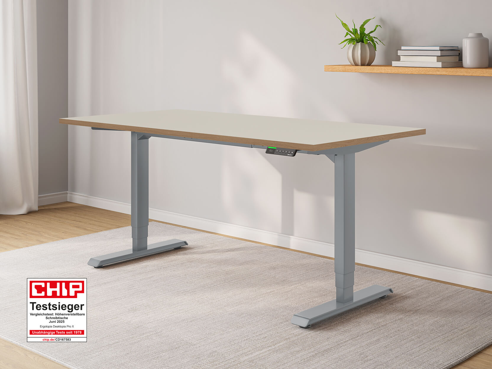 Desktopia Pro X - Elektrisch höhenverstellbarer Schreibtisch mit Memory-Display Desktopia Pro X - Elektrisch höhenverstellbarer Schreibtisch mit Memory-Display von Ergotopia