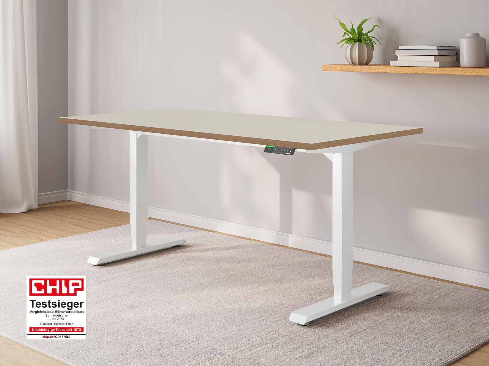 Desktopia Pro X - Elektrisch höhenverstellbarer Schreibtisch mit Memory-Display Desktopia Pro X - Elektrisch höhenverstellbarer Schreibtisch mit Memory-Display von Ergotopia