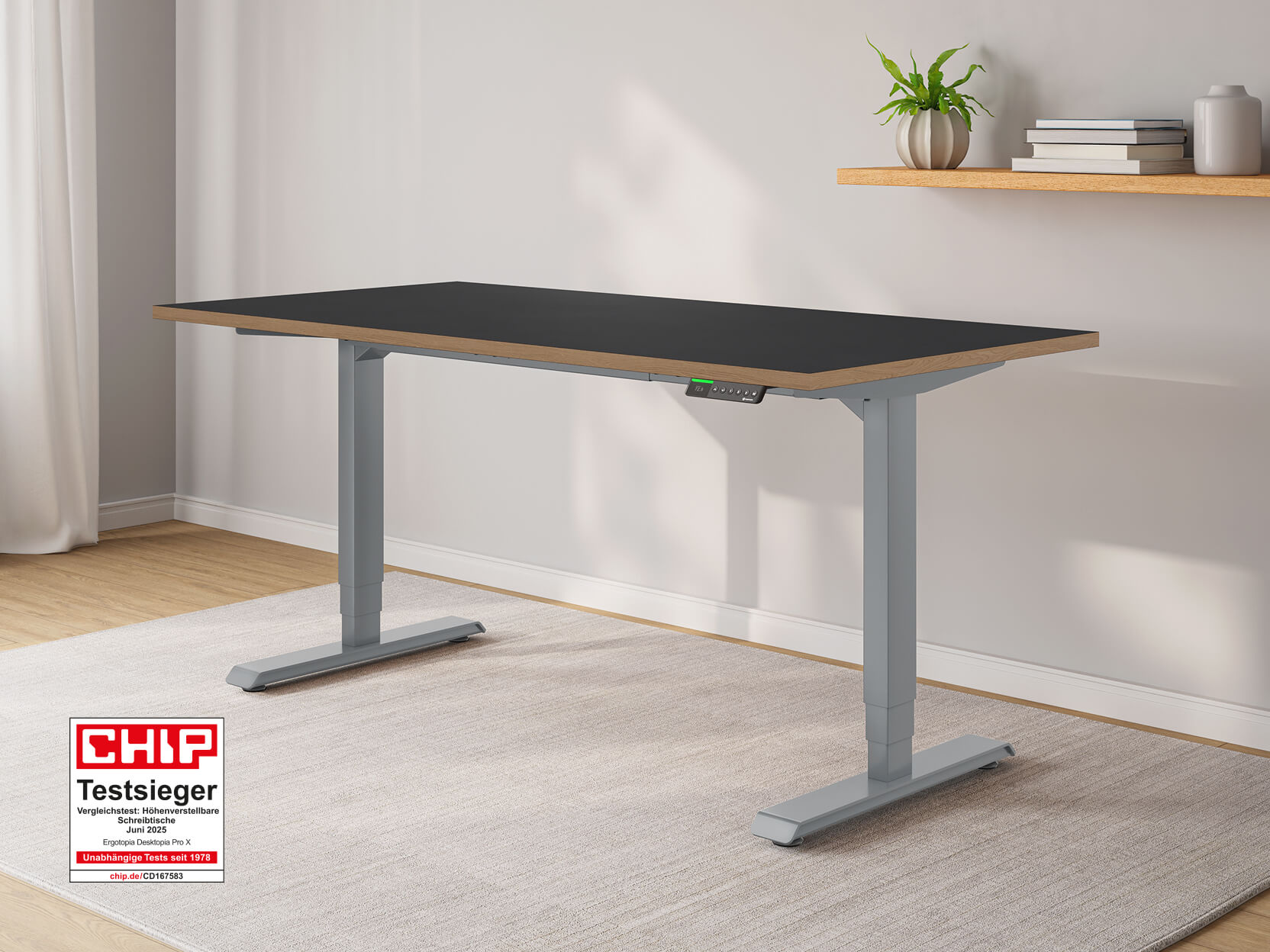 Desktopia Pro X - Elektrisch höhenverstellbarer Schreibtisch mit Memory-Display Desktopia Pro X - Elektrisch höhenverstellbarer Schreibtisch mit Memory-Display von Ergotopia