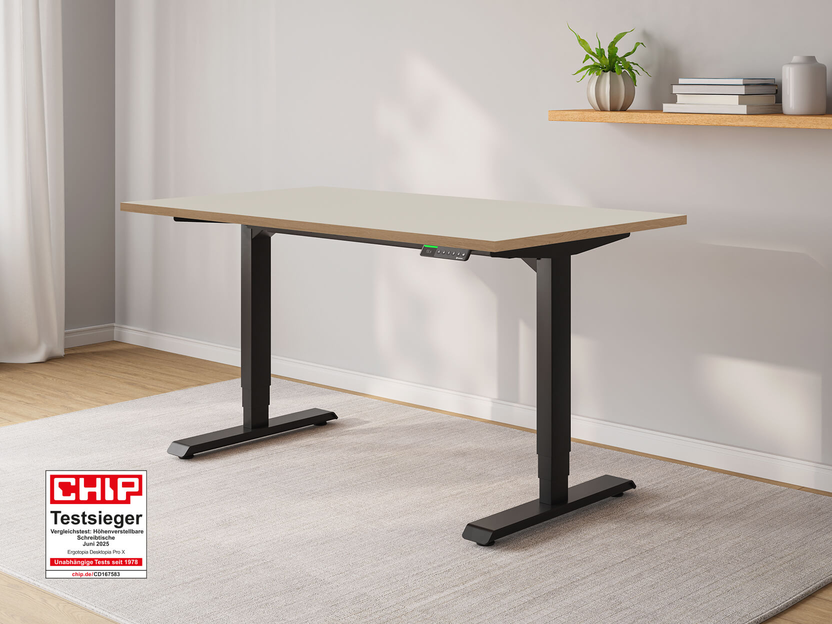 Desktopia Pro X - Elektrisch höhenverstellbarer Schreibtisch mit Memory-Display Desktopia Pro X - Elektrisch höhenverstellbarer Schreibtisch mit Memory-Display von Ergotopia