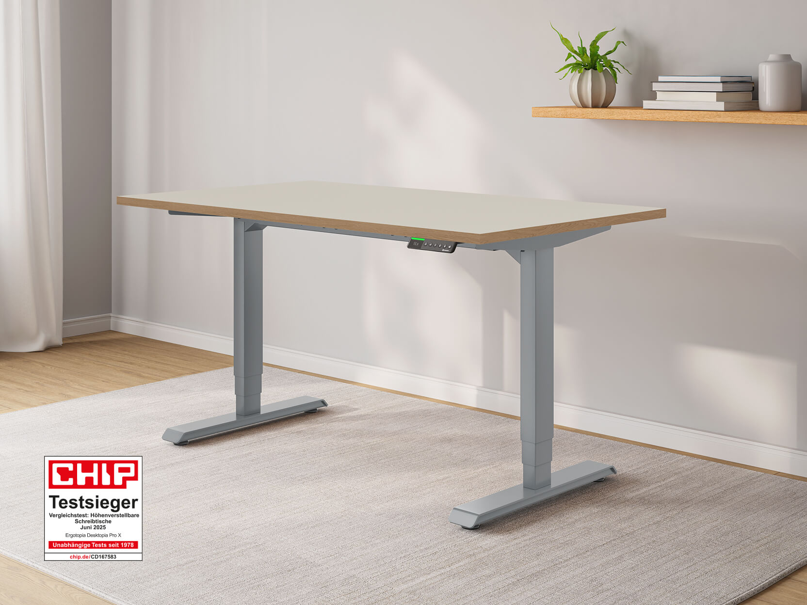 Desktopia Pro X - Elektrisch höhenverstellbarer Schreibtisch mit Memory-Display Desktopia Pro X - Elektrisch höhenverstellbarer Schreibtisch mit Memory-Display von Ergotopia