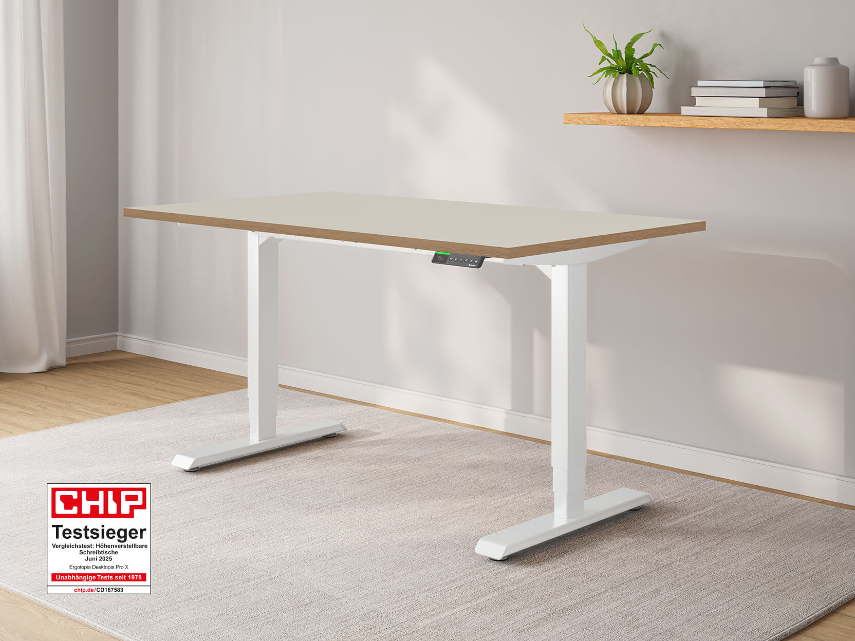 Desktopia Pro X - Elektrisch höhenverstellbarer Schreibtisch mit Memory-Display Desktopia Pro X - Elektrisch höhenverstellbarer Schreibtisch mit Memory-Display von Ergotopia