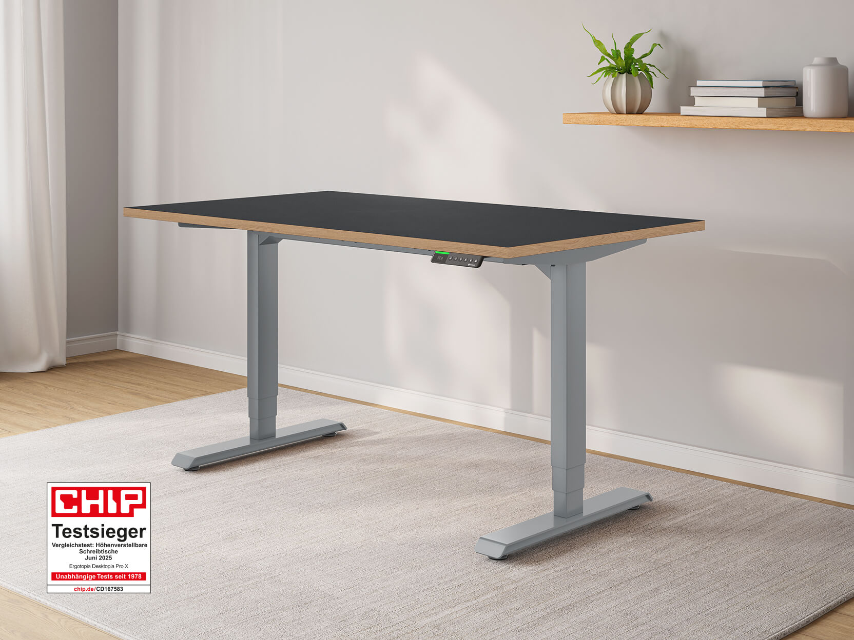 Desktopia Pro X - Elektrisch höhenverstellbarer Schreibtisch mit Memory-Display Desktopia Pro X - Elektrisch höhenverstellbarer Schreibtisch mit Memory-Display von Ergotopia