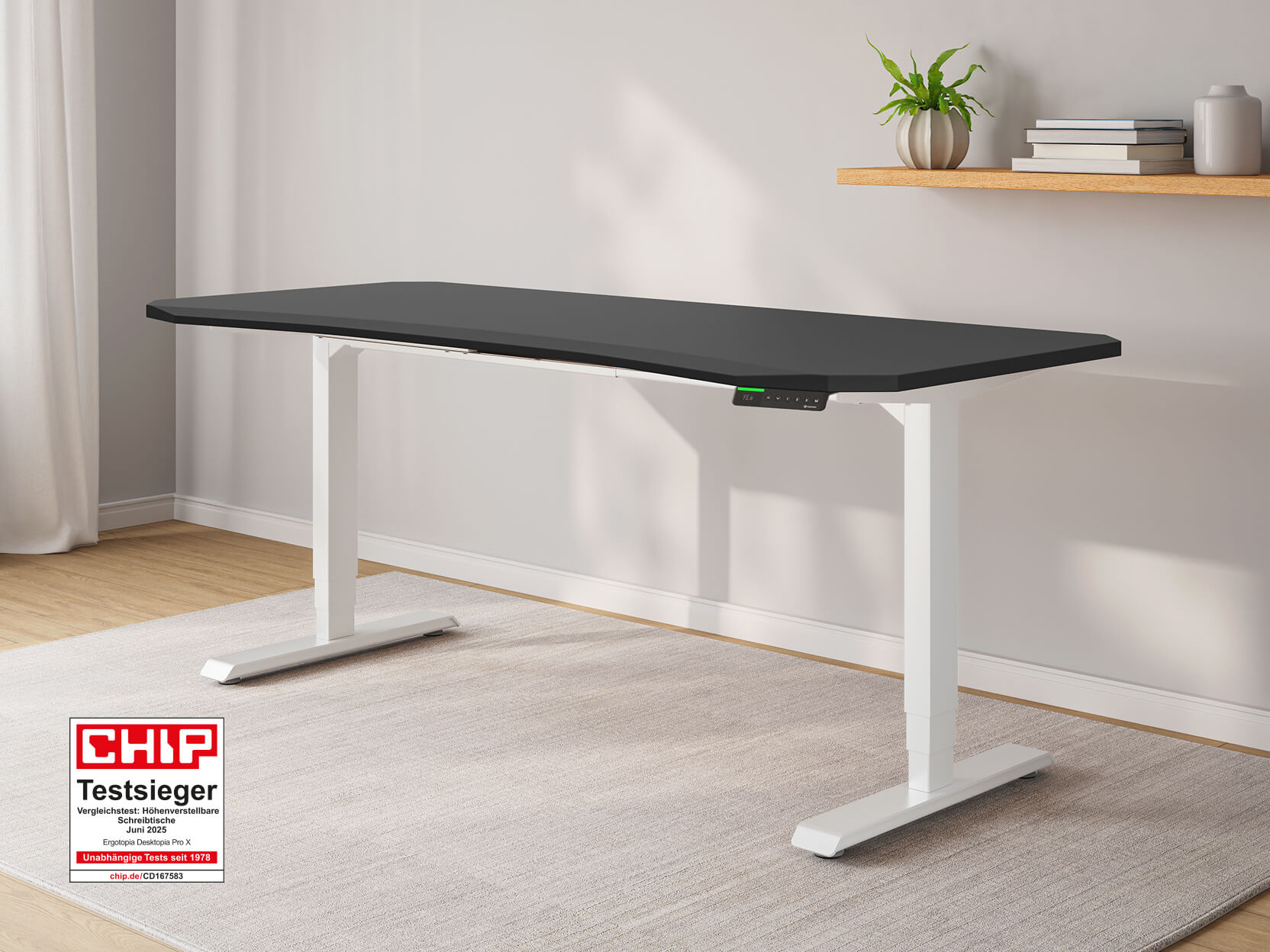 Desktopia Pro X - Elektrisch höhenverstellbarer Schreibtisch mit Memory-Display Desktopia Pro X - Elektrisch höhenverstellbarer Schreibtisch mit Memory-Display von Ergotopia