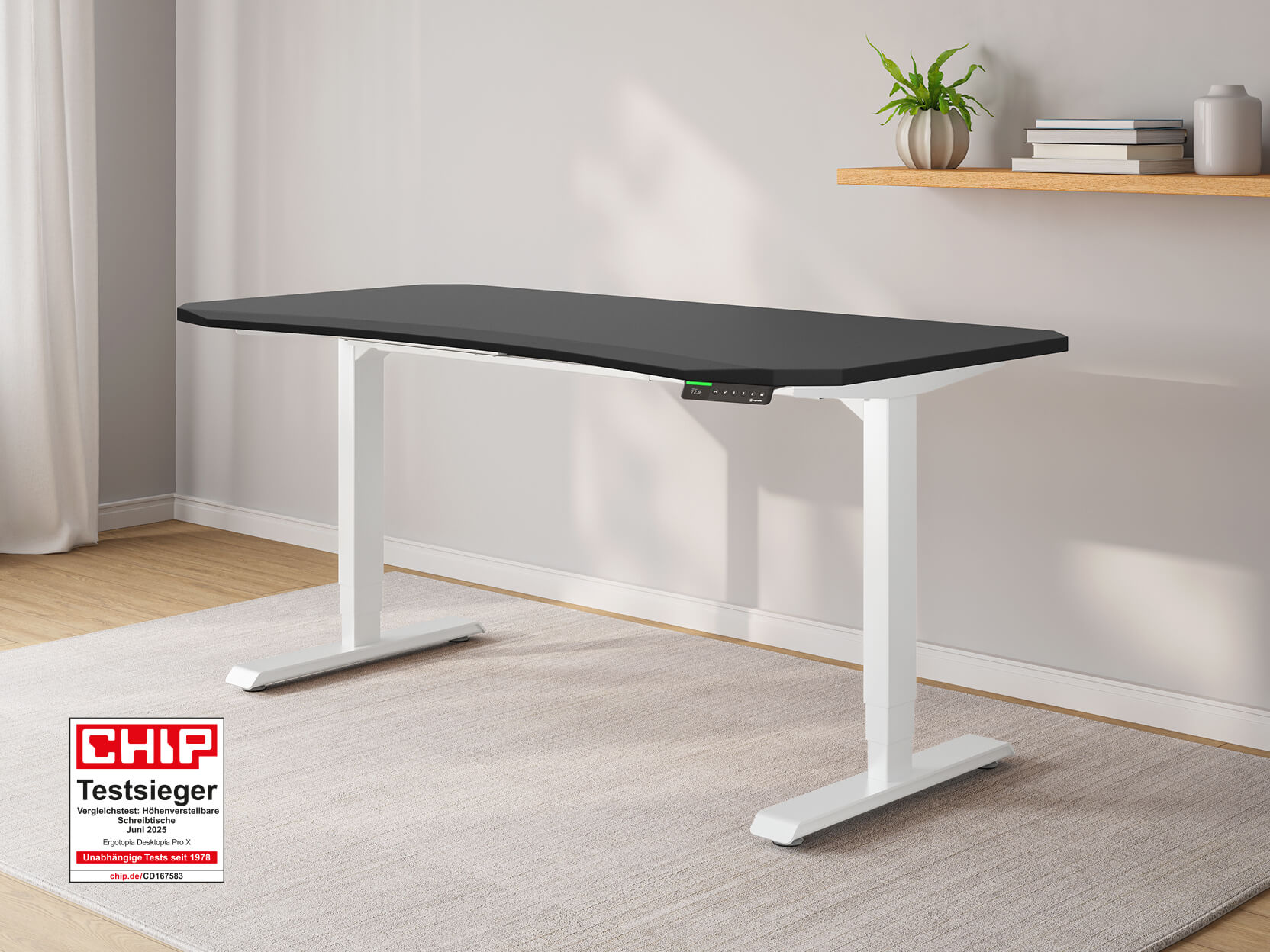 Desktopia Pro X - Elektrisch höhenverstellbarer Schreibtisch mit Memory-Display Desktopia Pro X - Elektrisch höhenverstellbarer Schreibtisch mit Memory-Display von Ergotopia