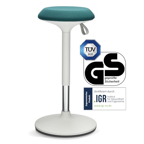 Ergotopia® Dykó ergonomischer Bürohocker - ergonomischer Sitzhocker mit Schwingeffekt - Sitzhöhe höhenverstellbar 56-83 cm - 360° drehbarer Hocker mit dynamischem Standfuß von Ergotopia