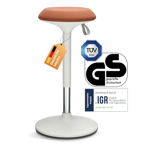 Ergotopia® Dykó ergonomischer Bürohocker - ergonomischer Sitzhocker mit Schwingeffekt - Sitzhöhe höhenverstellbar 56-83 cm - 360° drehbarer ergonomischer Hocker mit dynamischem Standfuß von Ergotopia
