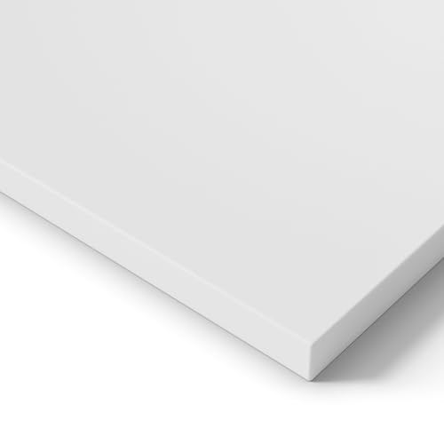 Ergotopia® Tischplatte Weiß 120 cm, robuste Schreibtischplatte ideal für höhenverstellbare Schreibtische - Holzplatte gefertigt in Deutschland - 25 mm Bürotischplatte von Ergotopia