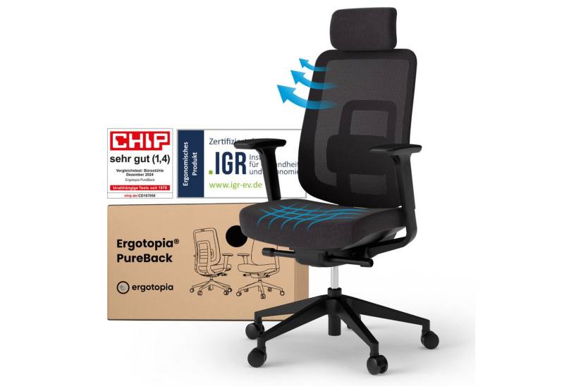 Ergotopia Bürostuhl PureBack ergonomischer Schreibtischstuhl von Ergotopia
