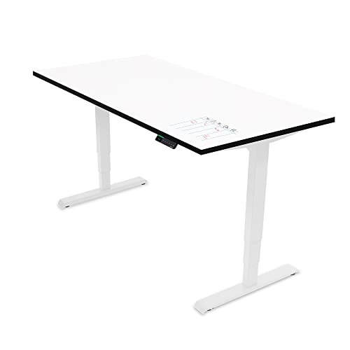 Ergotopia Desktopia Draw höhenverstellbarer Schreibtisch mit Whiteboard Platte - Beschreibbarer Schreibtisch höhenverstellbar mit OLED Display & Smarter Erinnerungsfunktion von Ergotopia