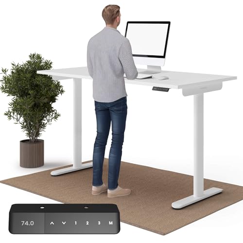 Ergotopia Desktopia One höhenverstellbarer Schreibtisch | elektrischer Schreibtisch höhenverstellbar | Bürotisch höhenverstellbar, Verstellbarer Tisch TÜV-geprüft, 7 Jahre Garantie 160x80 cm von Ergotopia
