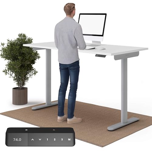 Ergotopia Desktopia One höhenverstellbarer Schreibtisch | elektrischer Schreibtisch höhenverstellbar | Bürotisch höhenverstellbar, Verstellbarer Tisch TÜV-geprüft, 7 Jahre Garantie 160x80 cm von Ergotopia