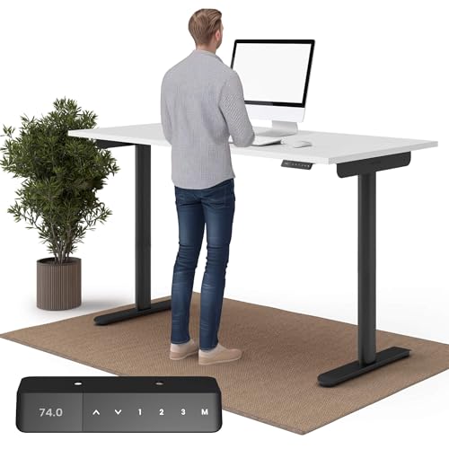 Ergotopia Desktopia One höhenverstellbarer Schreibtisch | elektrischer Schreibtisch höhenverstellbar | Bürotisch höhenverstellbar, Verstellbarer Tisch TÜV-geprüft, 7 Jahre Garantie 180x80 cm von Ergotopia