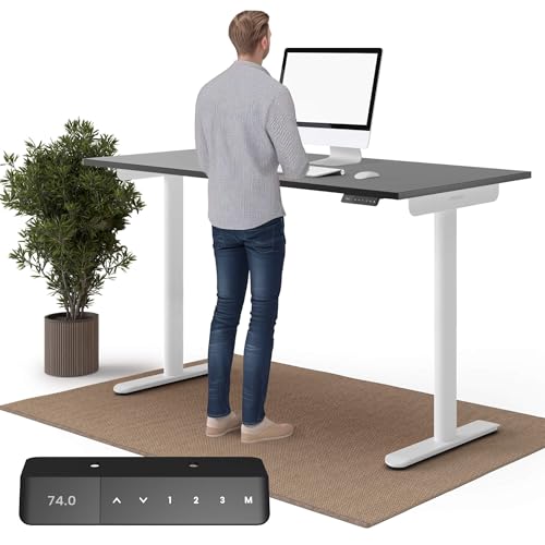 Ergotopia Desktopia One höhenverstellbarer Schreibtisch | elektrischer Schreibtisch höhenverstellbar | Bürotisch höhenverstellbar, Verstellbarer Tisch TÜV-geprüft, 7 Jahre Garantie 180x80 cm von Ergotopia