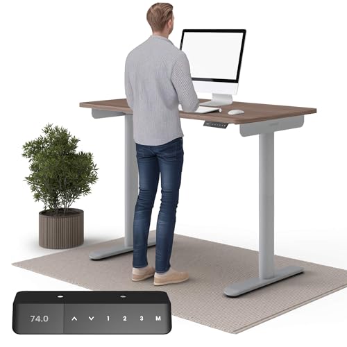 Ergotopia Desktopia One höhenverstellbarer Schreibtisch | elektrischer Schreibtisch höhenverstellbar | Bürotisch höhenverstellbar, Verstellbarer Tisch TÜV-geprüft, 7 Jahre Garantie 138x65 cm von Ergotopia