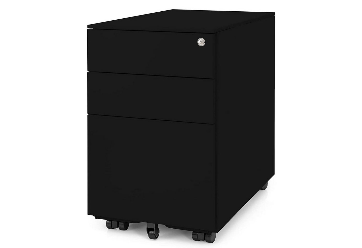 Ergotopia Rollcontainer Bürocontainer abschließbar mit 3 Schubladen Schreibtischcontainer, besonders robust durch kaltgewalzten Stahl von Ergotopia