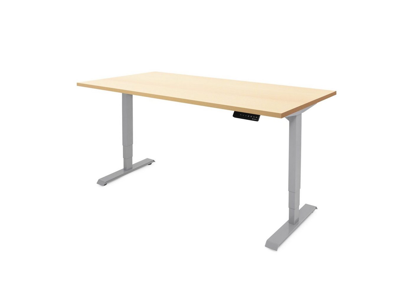 Ergotopia Schreibtisch Desktopia Lite (120 x 80 cm Tischplatte Ahorn), stufenlos höhenverstellbarer Schreibtisch elektrisch mit Tischplatte von Ergotopia