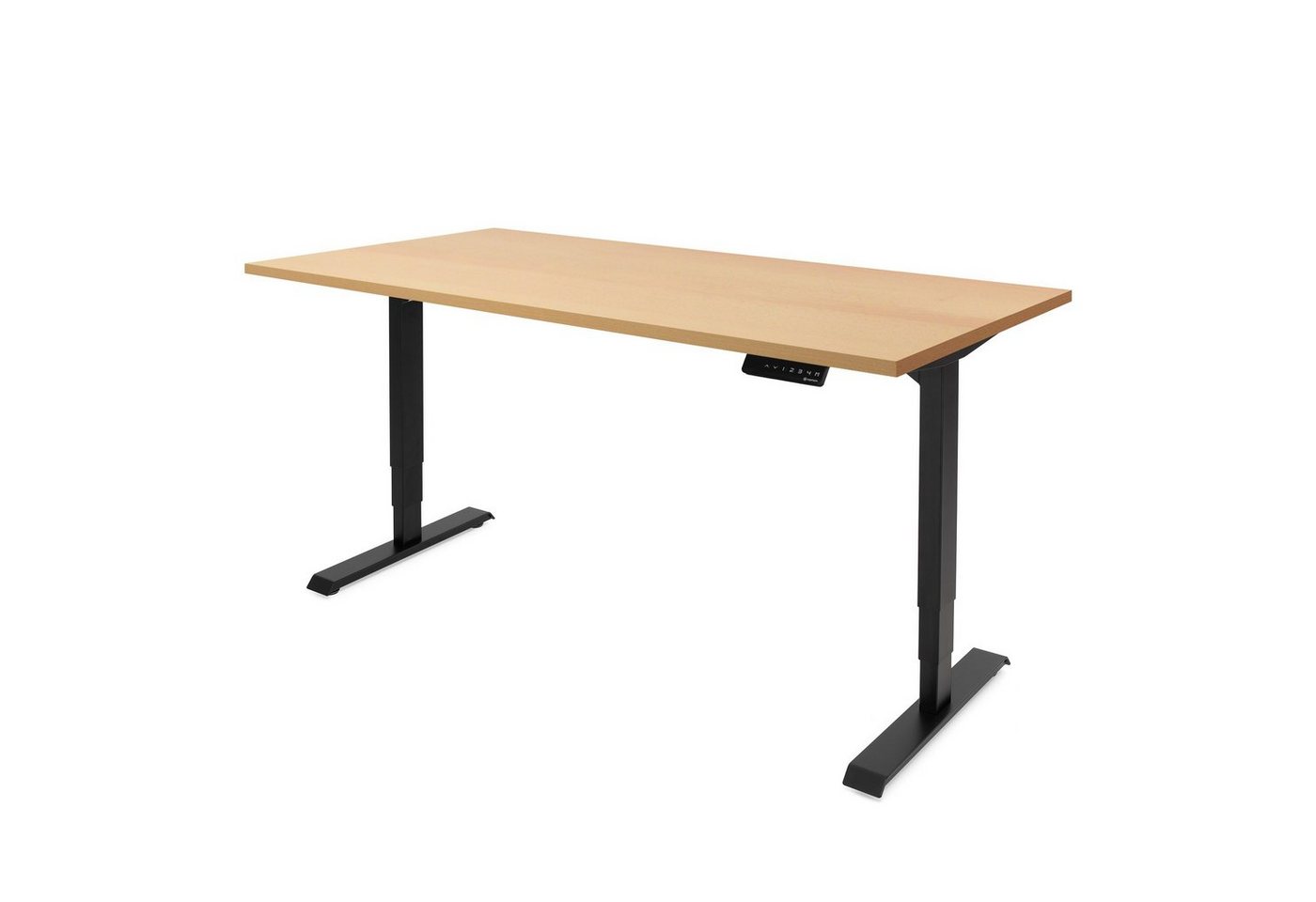 Ergotopia Schreibtisch Desktopia Lite (120 x 80 cm Tischplatte Buche), stufenlos höhenverstellbarer Schreibtisch elektrisch mit Tischplatte von Ergotopia