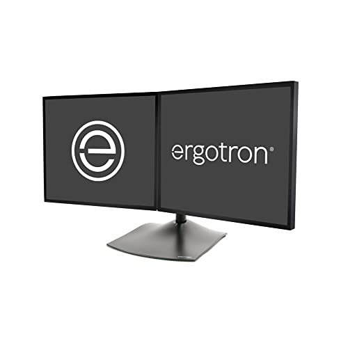 Ergotron – DS100 Dual-Monitorständer für Schreibtisch, doppelte VESA-Halterung – für 2 Monitore bis 24 Zoll – horizontal von Ergotron