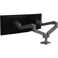 ergotron Monitor-Halterung LX Pro Dual Side-By-Side 45-686-293 dunkelgrau für 2 Monitore, Tischbohrung, Tischklemme von Ergotron