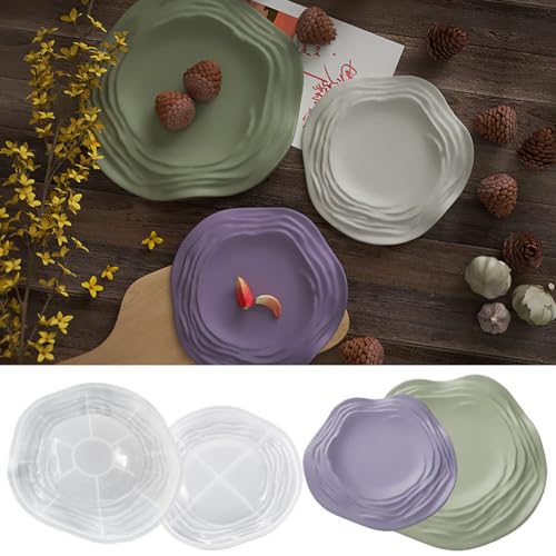 Ergouzi 2 Stück silikonform tablett rund，silikonformen gießformen，epoxidharz formen，gießformen silikon tablett，tablett groß，epoxidharz formen groß von Ergouzi