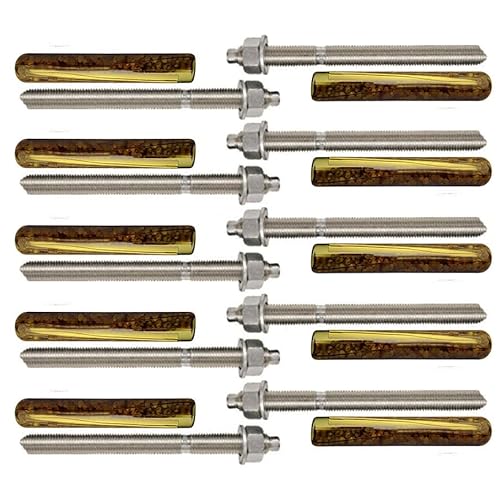 10er Set Schwerlastbefestigung Ankerstange + Verbundankerpatrone Stahl verzinkt oder Edelstahl (Edelstahl, M12 x 160 mm) von Erhard-Trading