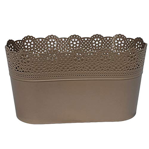 Blumentopf LUZIA oval Hellgrau 29 x 13 cm Pflanztopf Übertopf Kunststoff bunt Blumentopf LUZIA oval Hellgrau 29 x 13 cm Pflanztopf Übertopf Kunststoff bunt von Erhard-Trading
