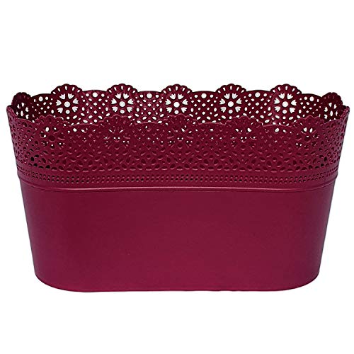 Erhard-Trading Blumentopf LUZIA oval Pink 29 x 13 cm Pflanztopf Übertopf Kunststoff bunt von Erhard-Trading