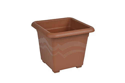 Erhard-Trading Blumentopf Quattro eckig Pflanztopf Planter Kübel Kunststoff Gr. 3 Terracotta von Erhard-Trading