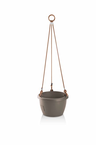 Erhard-Trading Hängeblumentopf Marina Blumenampel mit Selbstbewässerung 30cm Taupe von Erhard-Trading