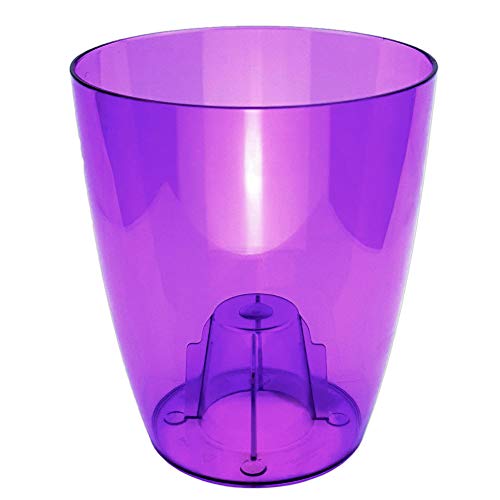 Erhard-Trading Orchideentopf CULTIVA Rund transparent Violett 16 cm Blumentopf Übertopf Kunststoff von Erhard-Trading