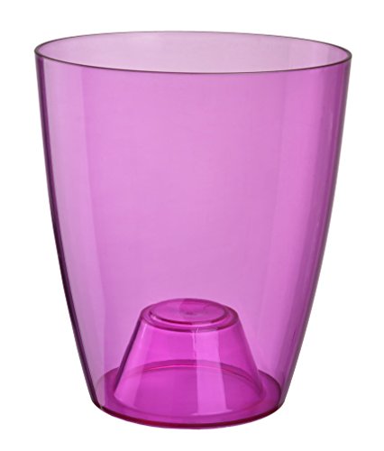 Erhard-Trading Orchideentopf Ornella Klarsichtcontainer Blumentopf Pflanztopf Übertopf 13cm Transparent violett Kunststoff von Erhard-Trading