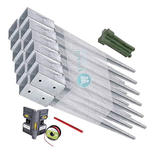 GAH-Alberts Einschlag-Bodenhülsen 12er-Set Einschlaghülse für Vierkantholz-Pfosten/Zaun 71 x 71 mm 750 mm von Erhard-Trading