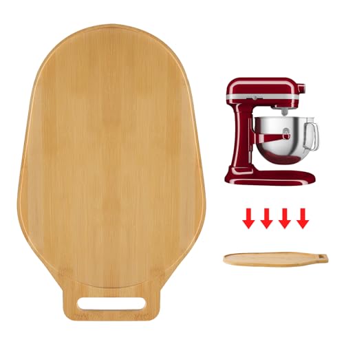 Bambus-Gleitmatte für Kitchenaid Mixer, Mixer Mover Slider Mat Pad kompatibel mit Kitchenaid Bowl Lift 5–8 Qt Standmixer, Küchengeräte, Schieberegler, Küchenhelfer-Mixer-Zubehör, mit Griff von Ericair